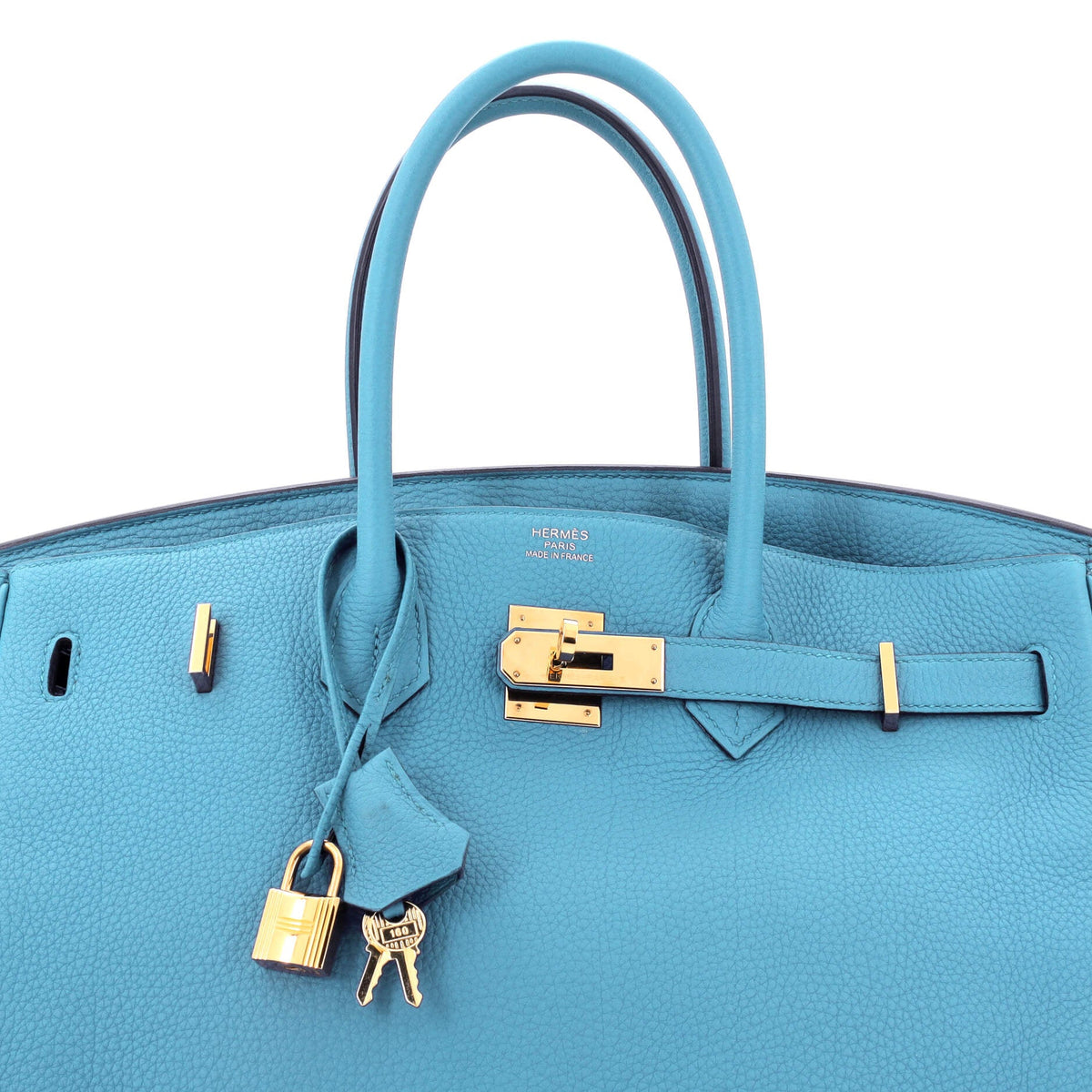 Birkin Handbag Turquoise Togo with Gold Hardware 35