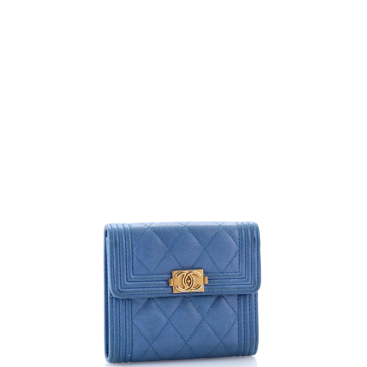 Boy Flap Wallet Quilted Caviar Compact