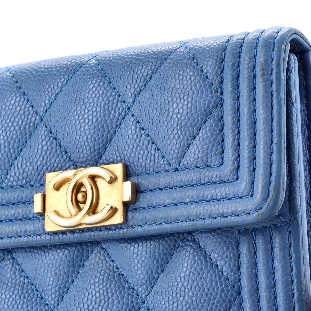 Boy Flap Wallet Quilted Caviar Compact