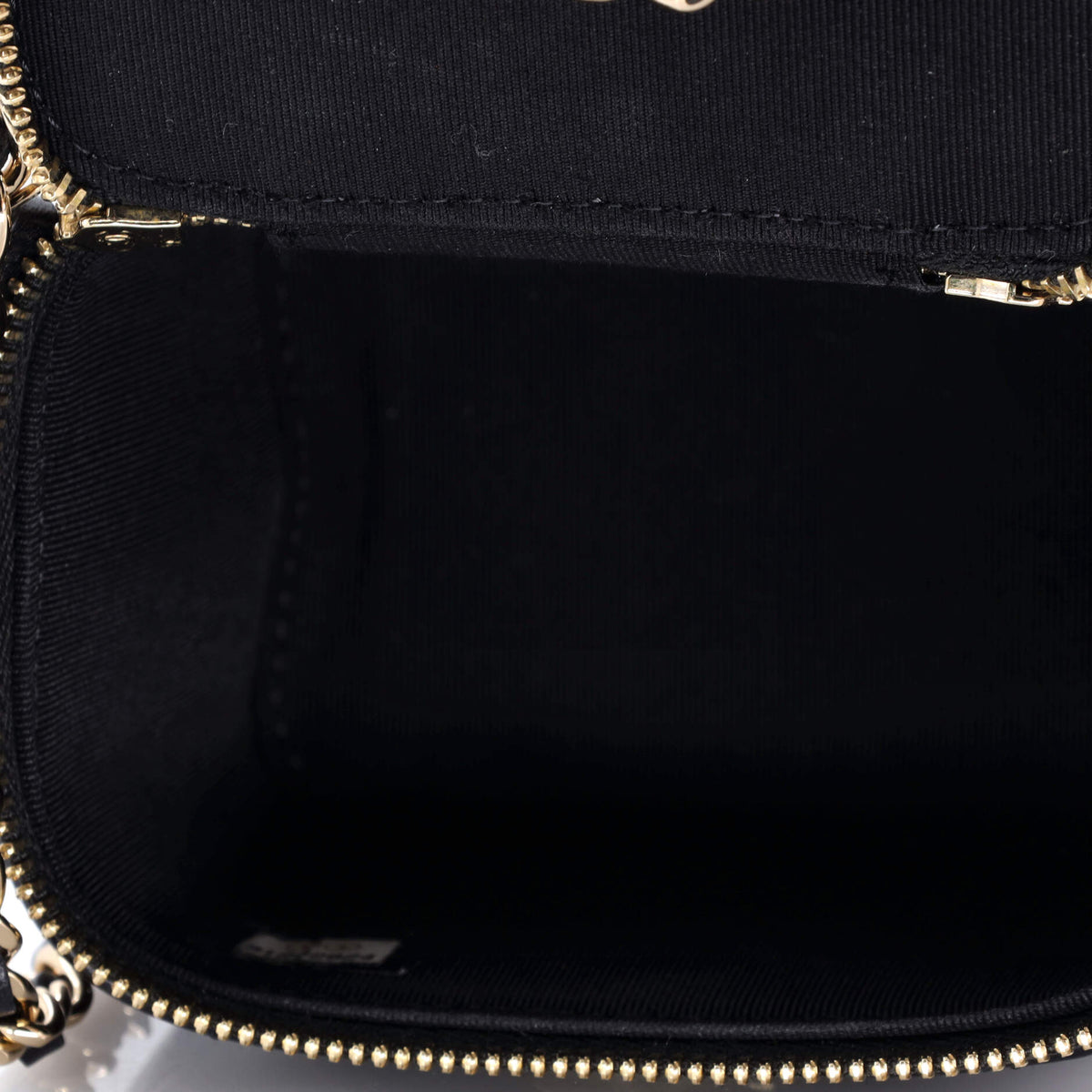 Camellia Bow Vanity Case with Chain Quilted Lambskin Mini