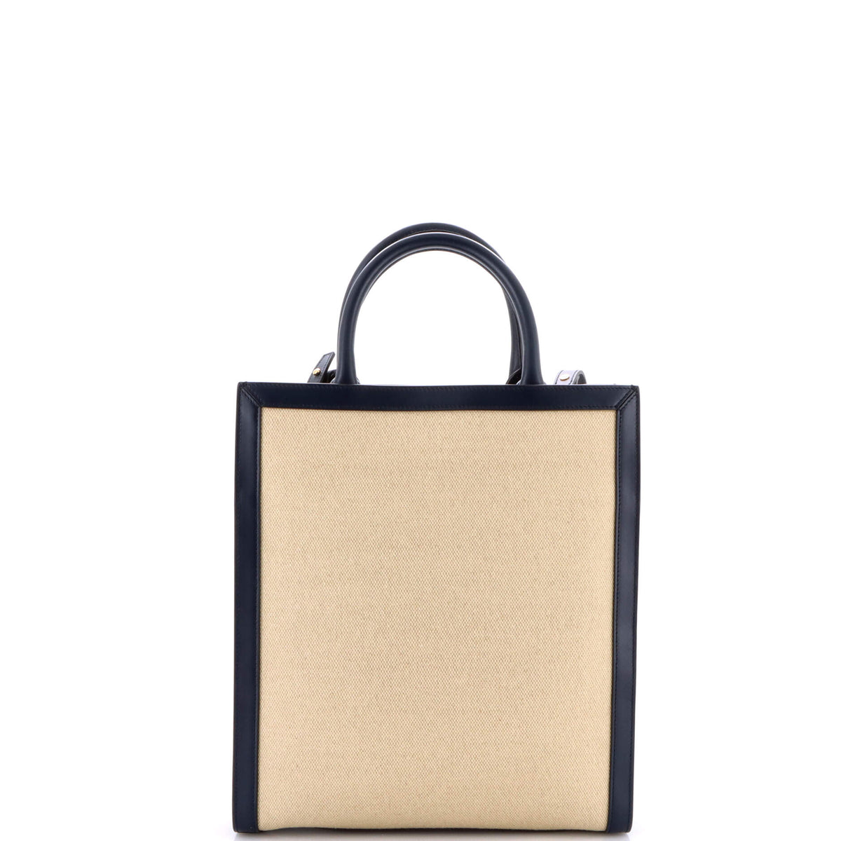 Vertical Cabas Tote Canvas with Leather Small