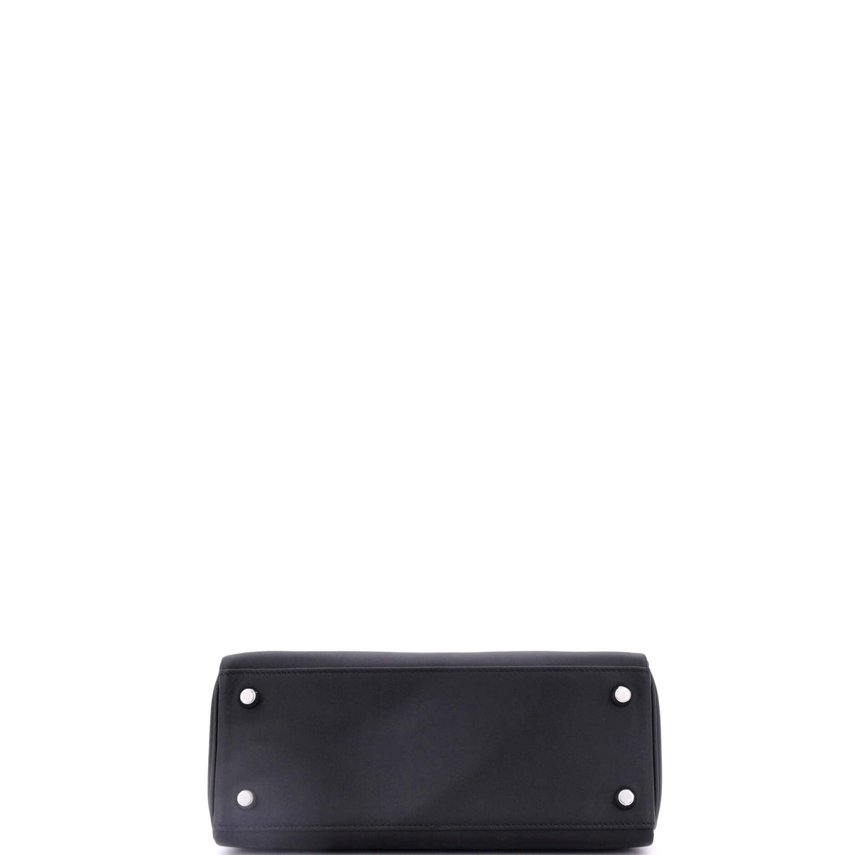 Kelly Handbag Noir Swift with Palladium Hardware 25