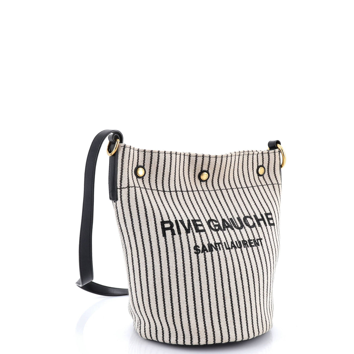 Rive Gauche Bucket Bag Striped Canvas