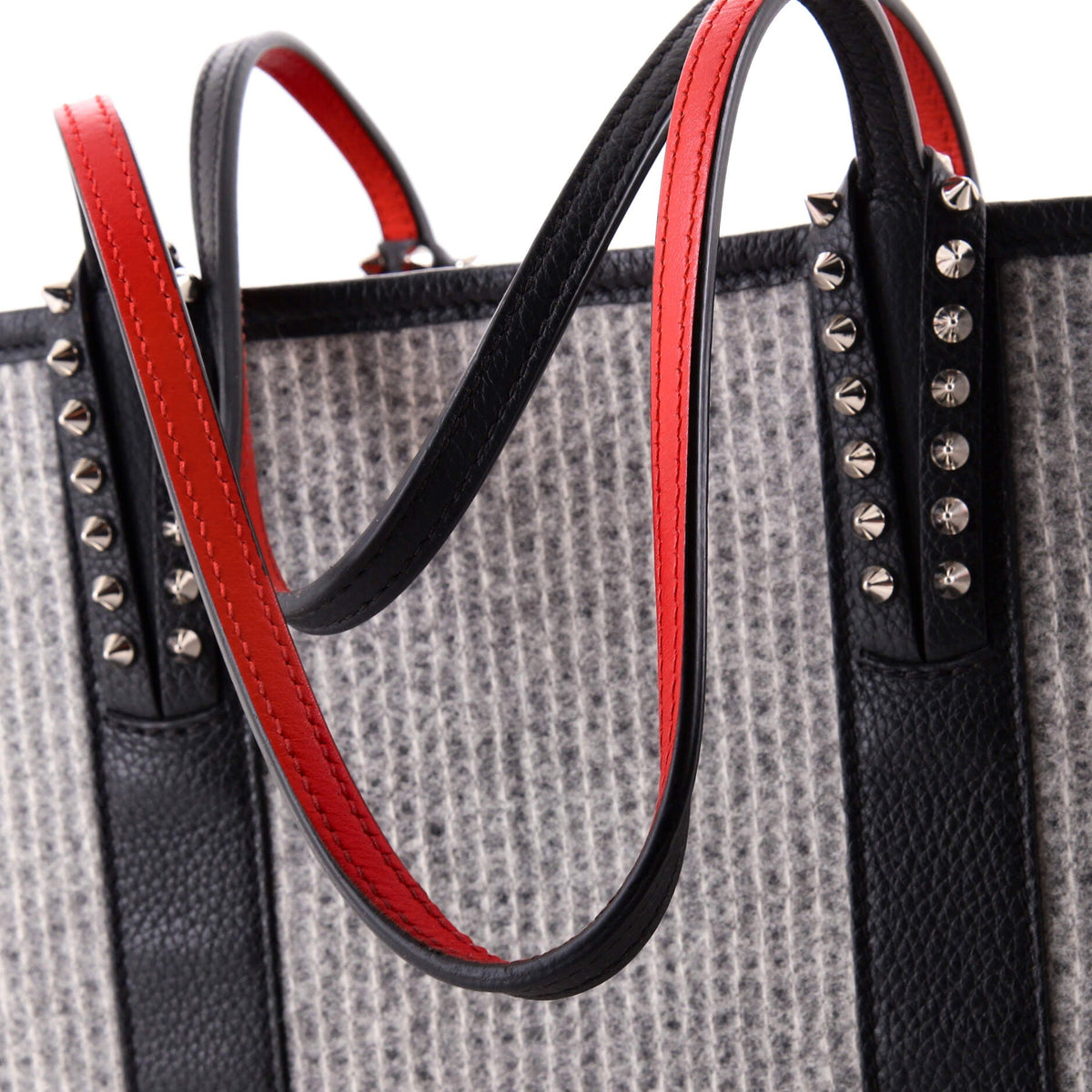 Cabata East West Tote Wool with Leather Large