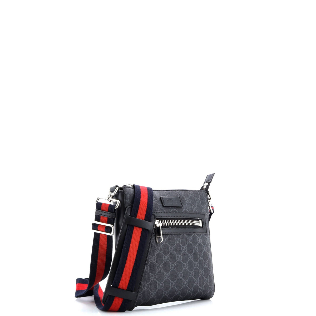 Web Strap Front Zip Messenger Bag GG Coated Canvas Small