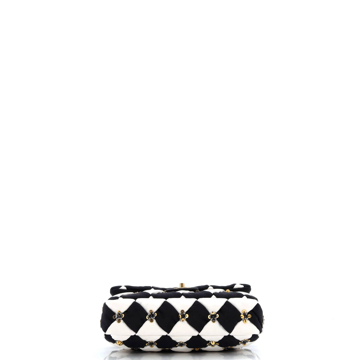 Metiers d'Art Checkerboard Single Flap Bag Embellished Satin Medium