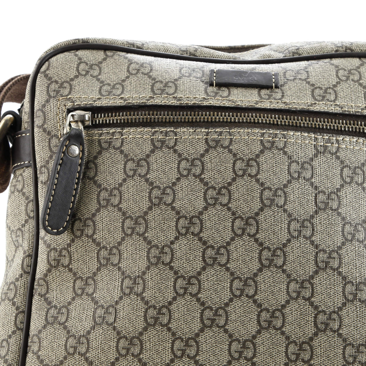 Front Zip Messenger GG Coated Canvas Medium