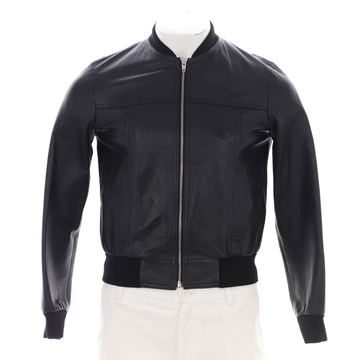 Men's Zip Bomber Jacket Leather