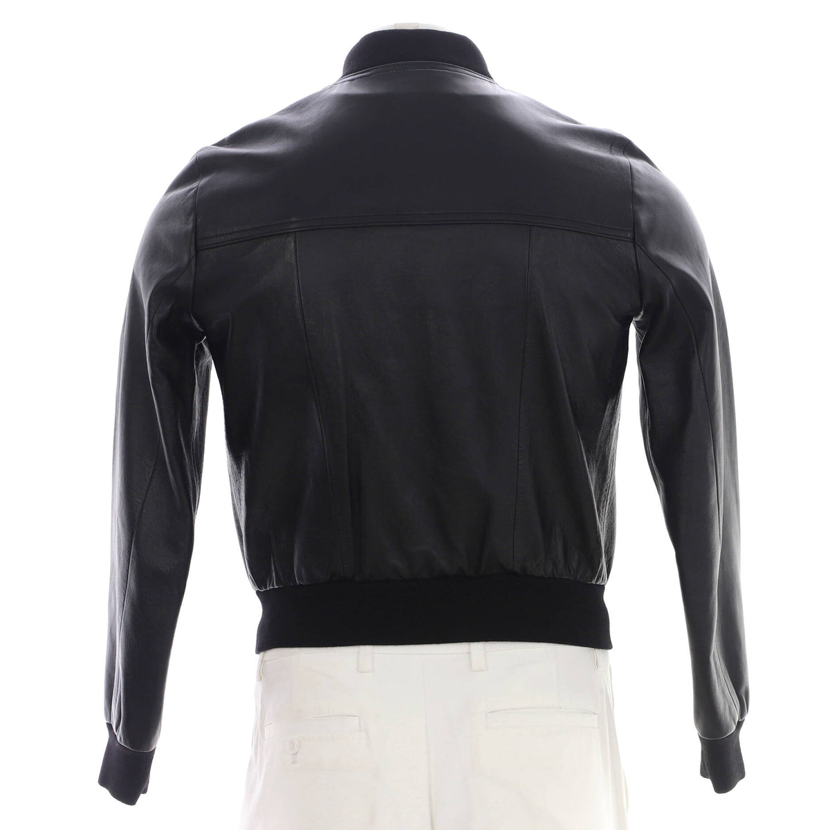 Men's Zip Bomber Jacket Leather