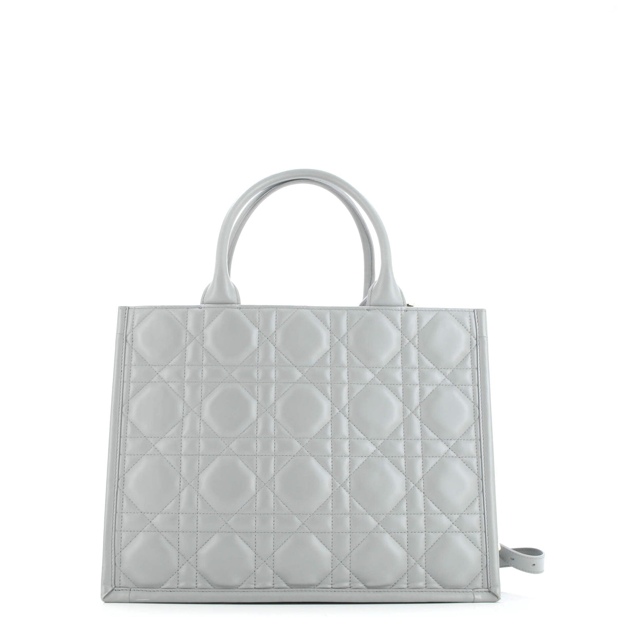 Book Tote with Strap Macrocannage Quilt Calfskin Large