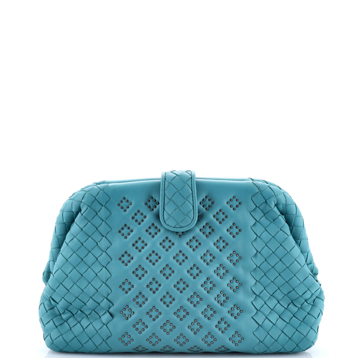 Lauren 1980 Clutch Studded Leather with Intrecciato Detail