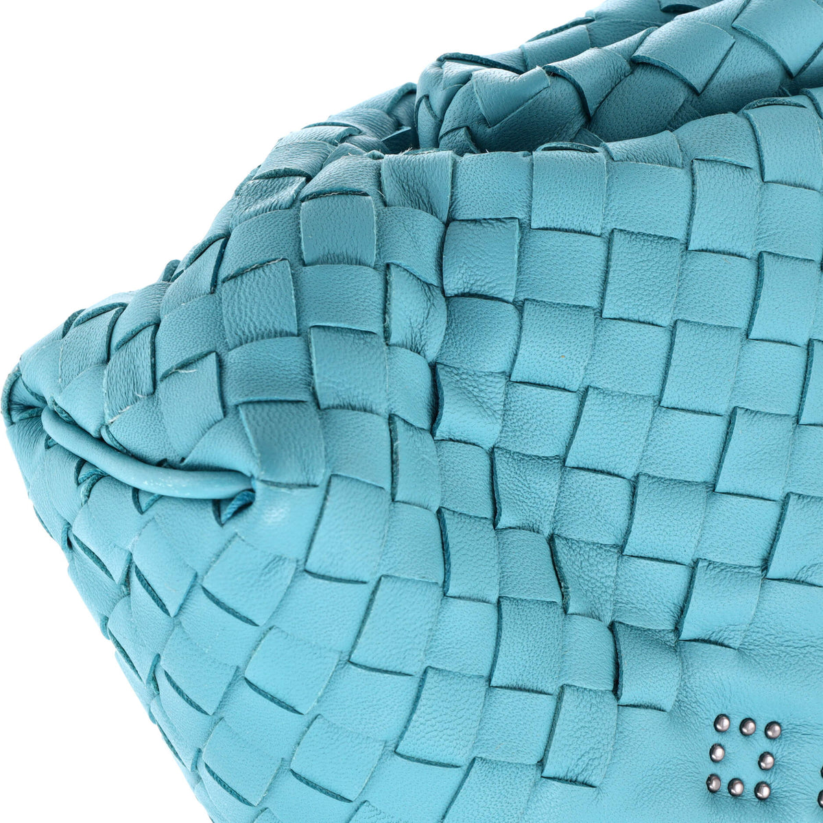 Lauren 1980 Clutch Studded Leather with Intrecciato Detail