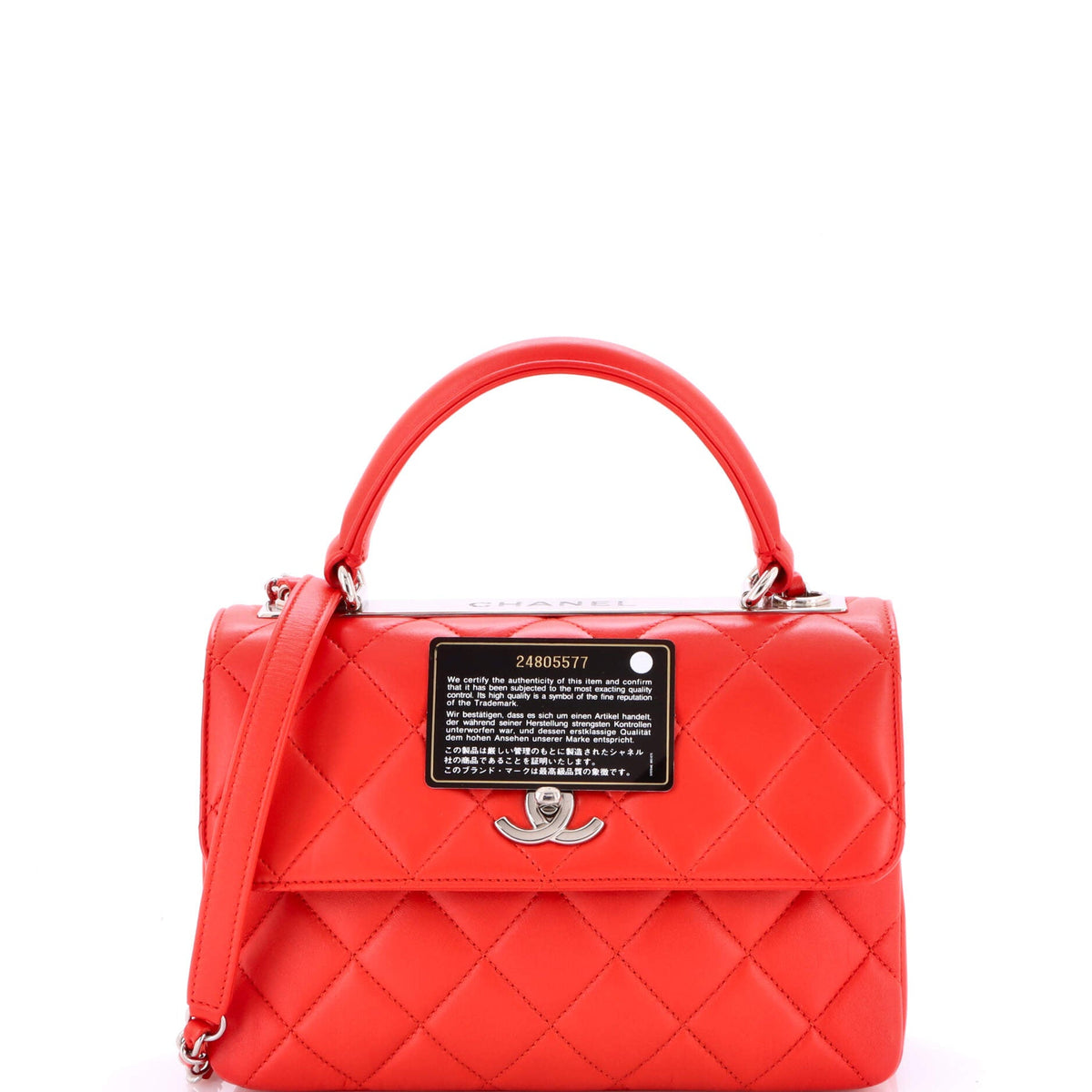 Trendy CC Top Handle Bag Quilted Lambskin Small