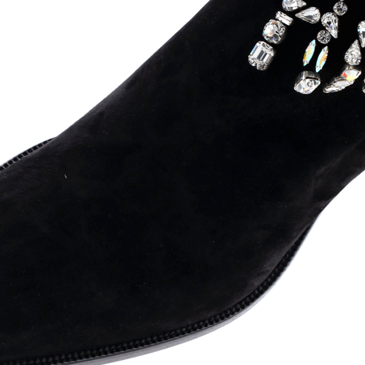 Women's Angels Heeled Ankle Boots Crystal Embellished Suede