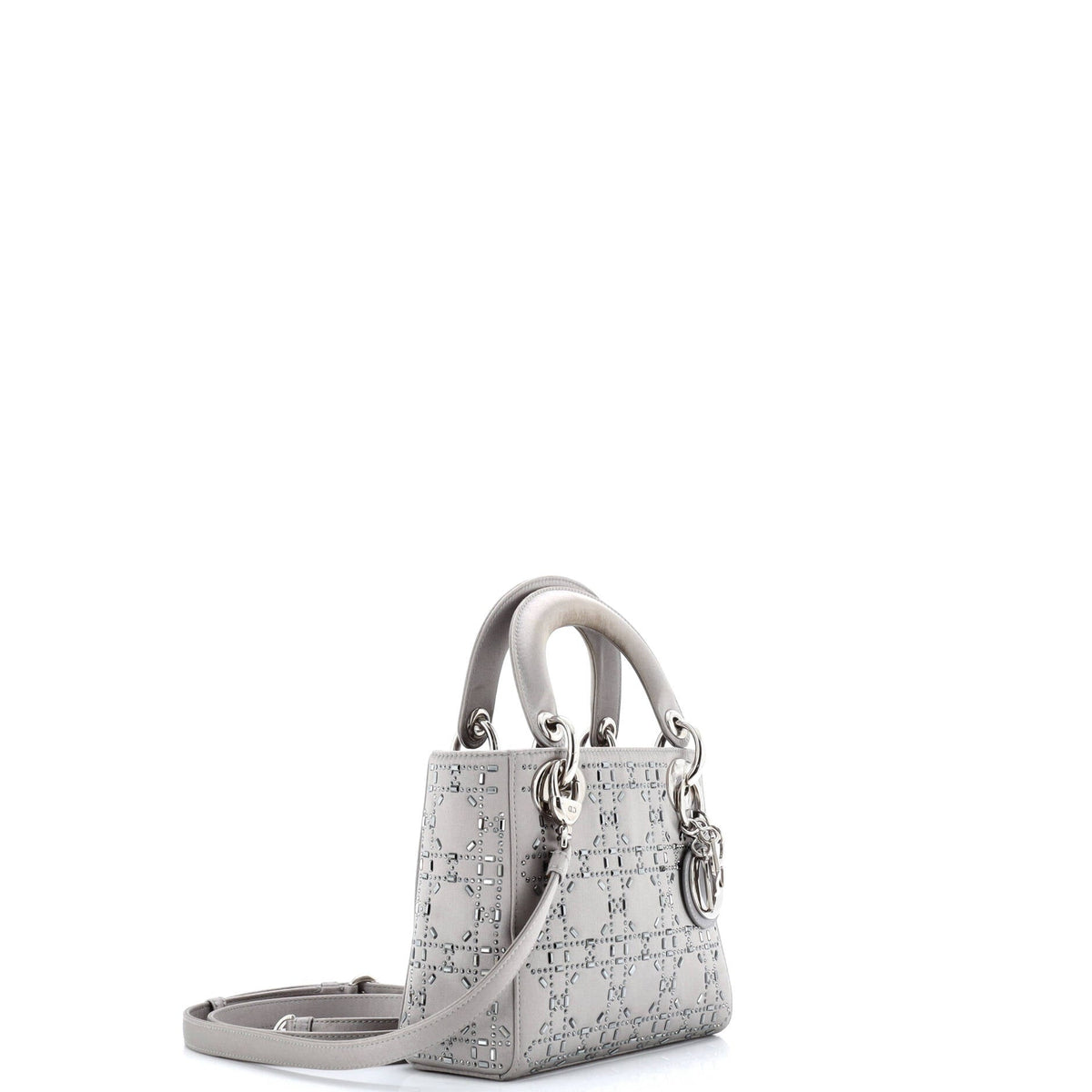 Lady Dior Bag Crystal Embellished Cannage Quilt Satin Mini