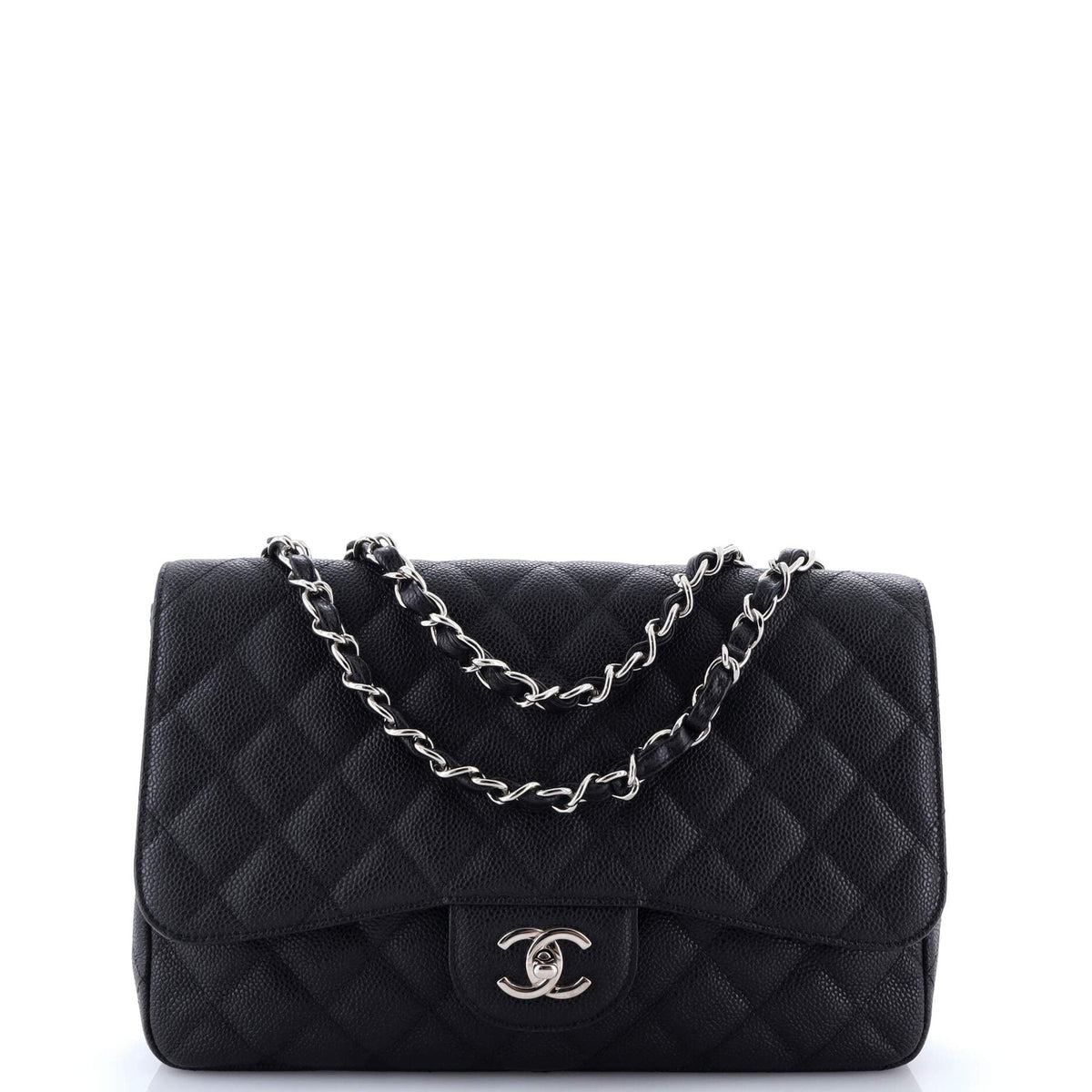 Classic Single Flap Bag Quilted Caviar Jumbo