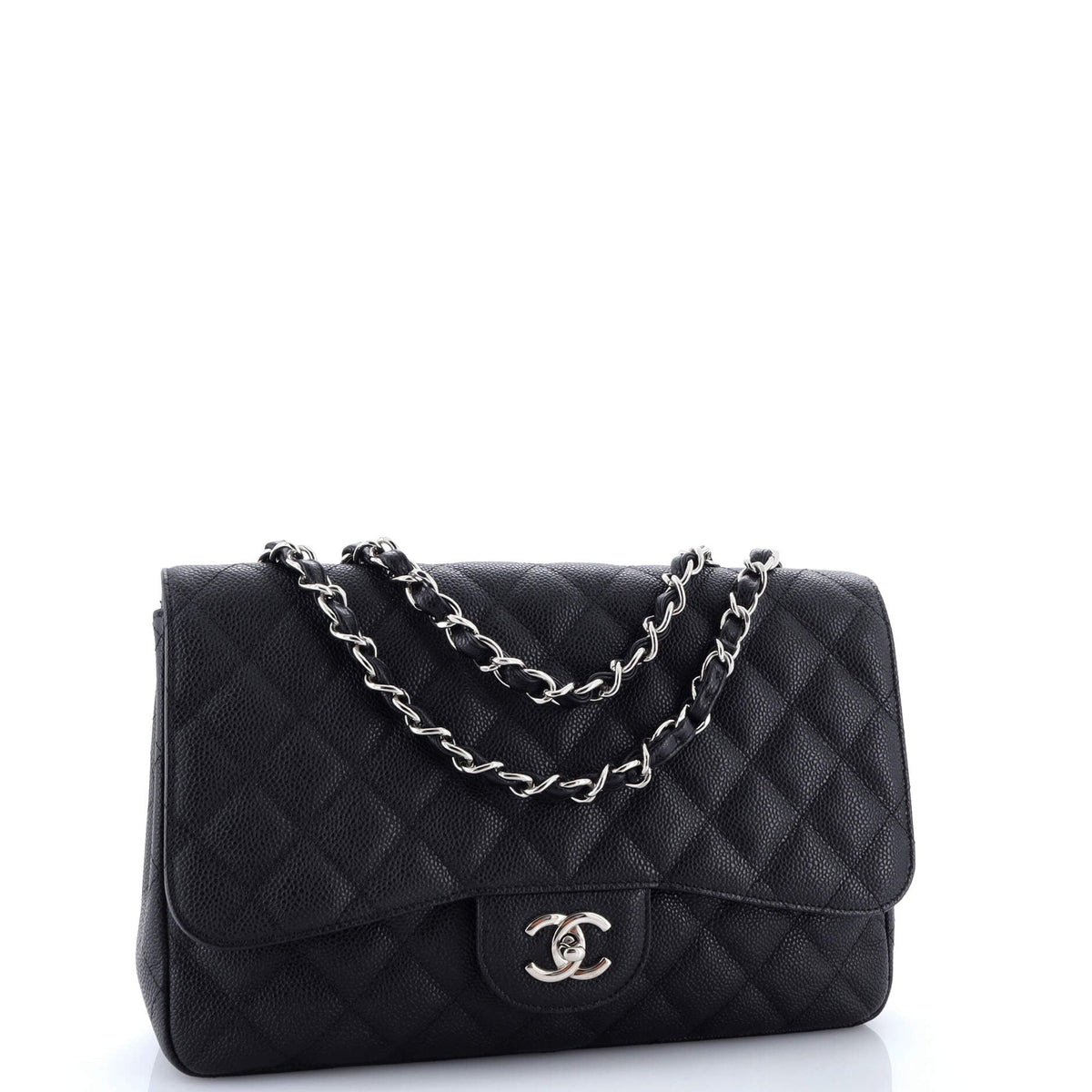 Classic Single Flap Bag Quilted Caviar Jumbo