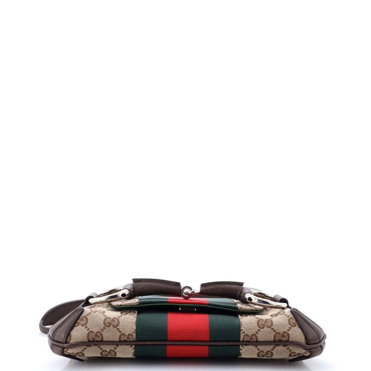 Horsebit NM Web Chain Clutch GG Canvas Small