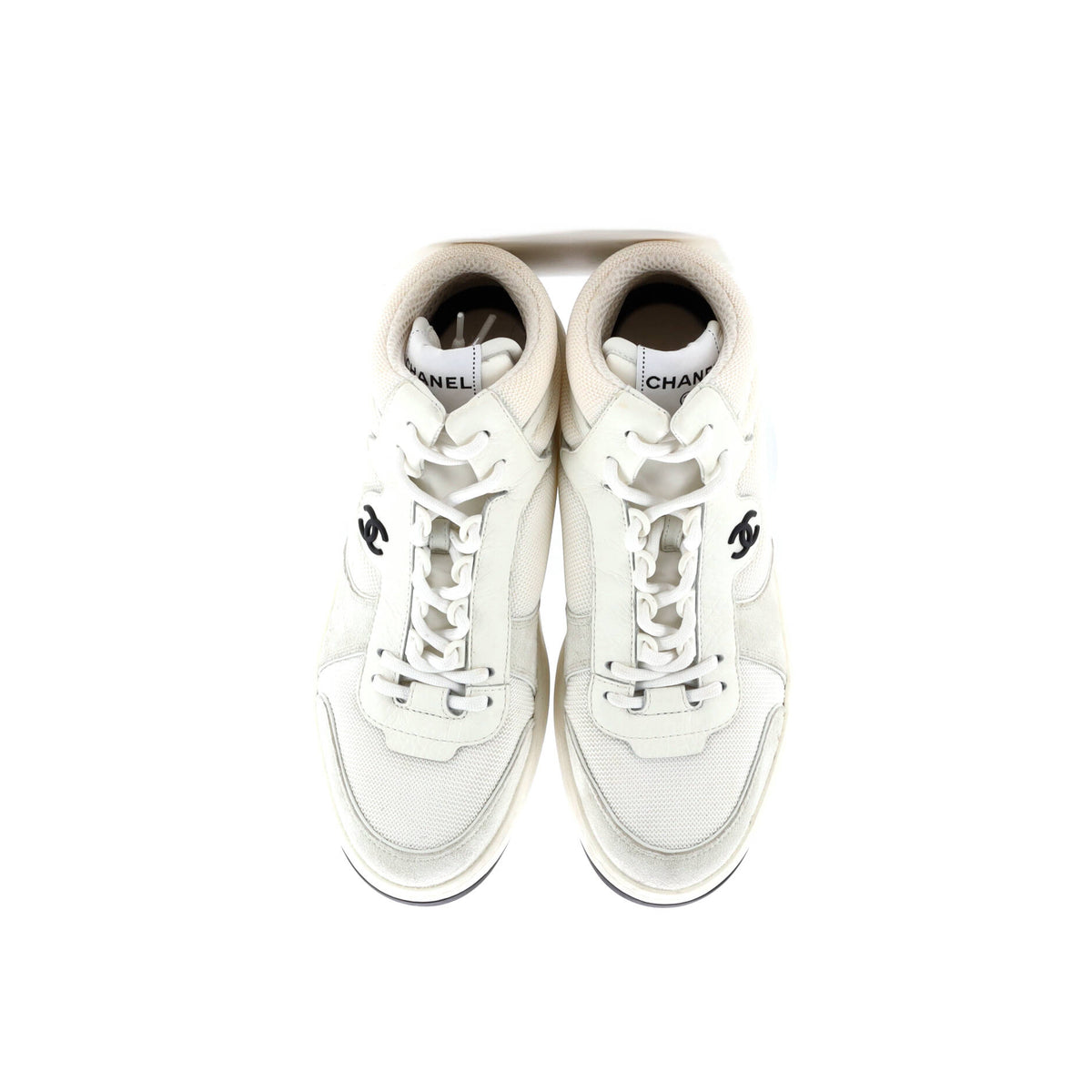 Women's CC High-Top Sneakers Fabric with Leather and Suede