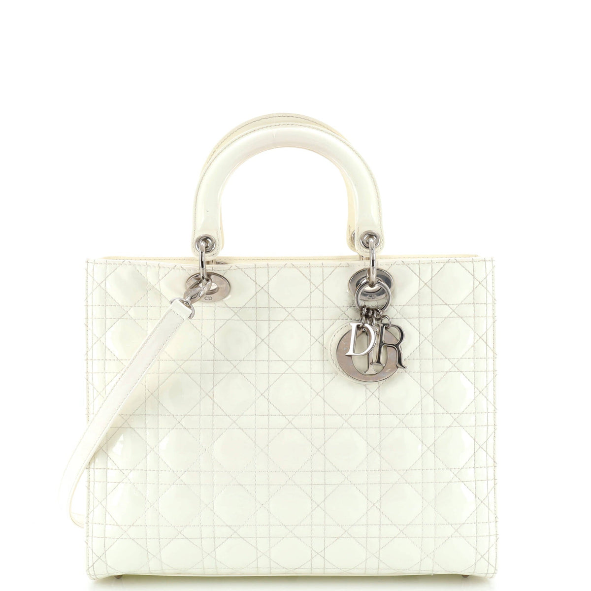 Lady Dior Bag Cannage Quilt Patent Large