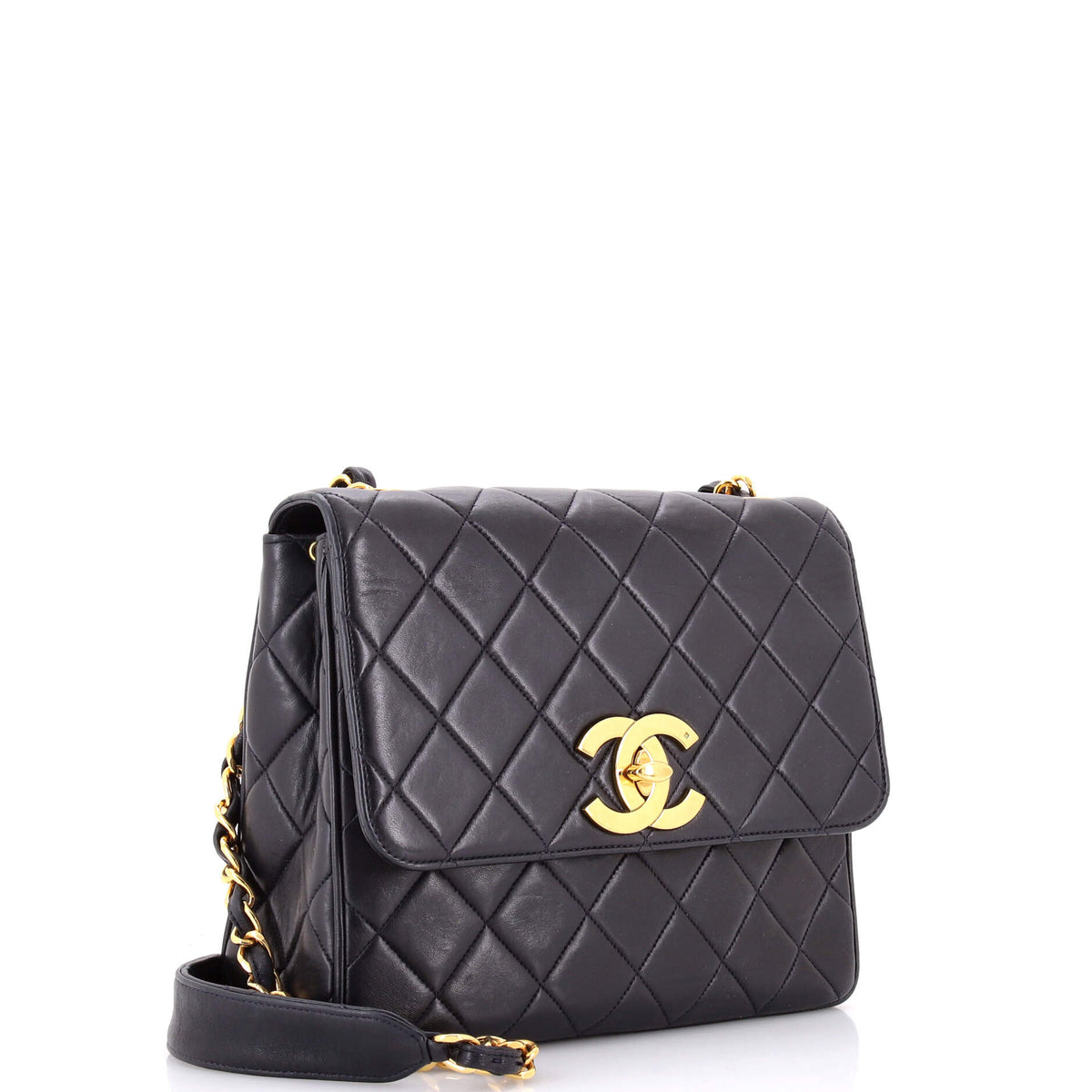 Vintage Square CC Flap Bag Quilted Lambskin Medium