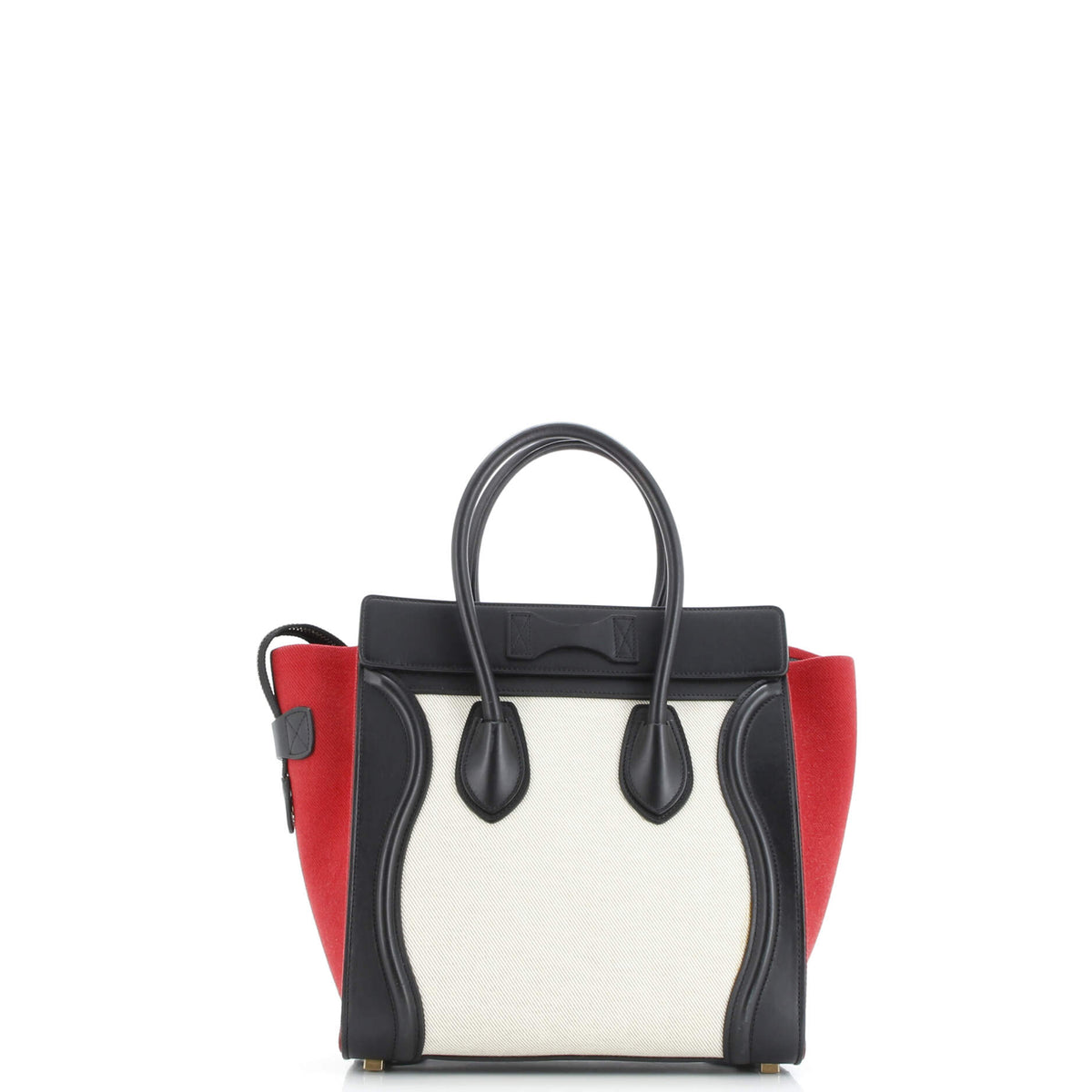 Tricolor Luggage Bag Canvas and Leather Micro