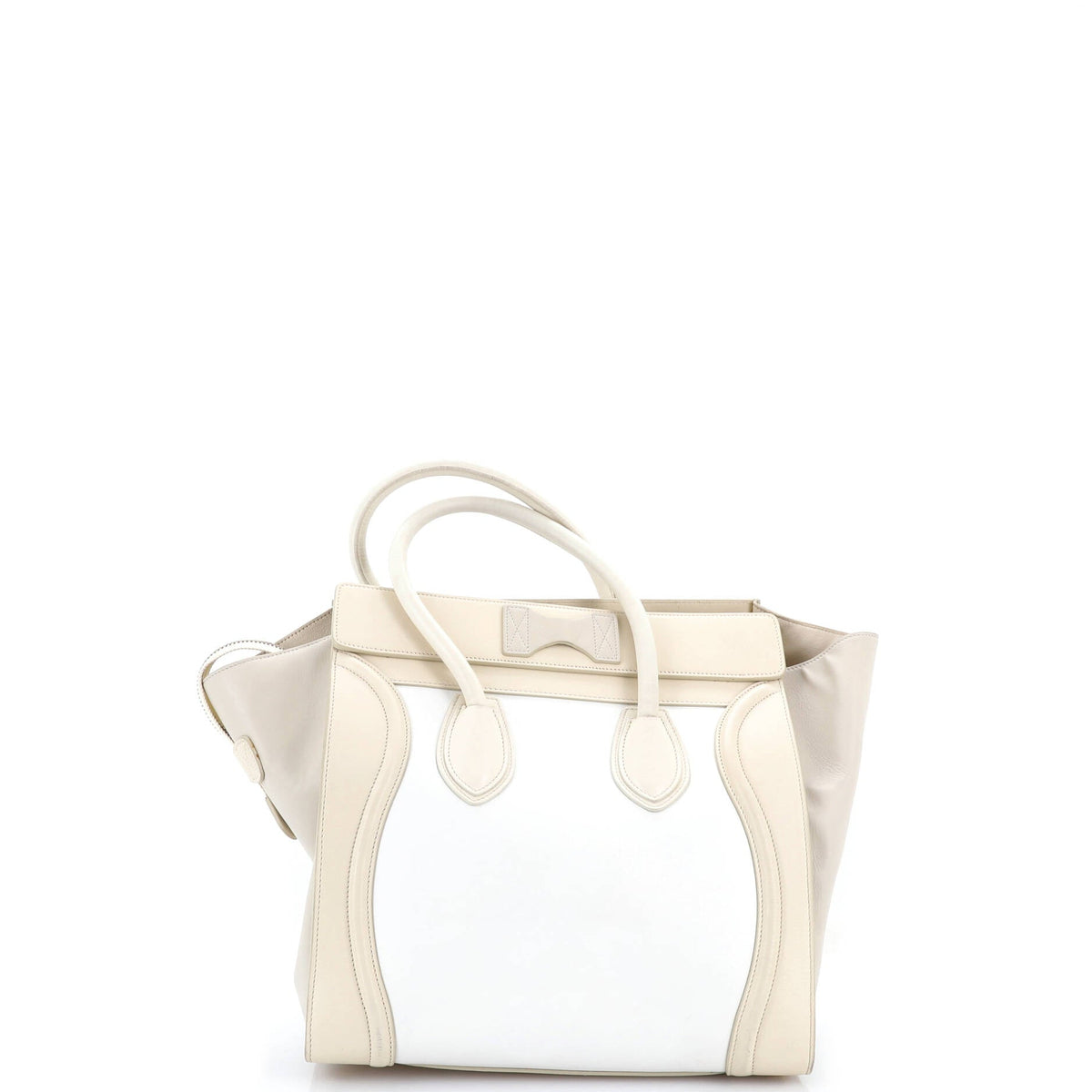 Bicolor Luggage Bag Leather Mini