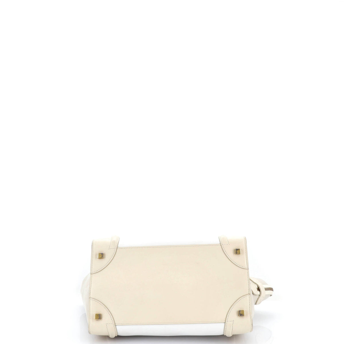 Bicolor Luggage Bag Leather Mini