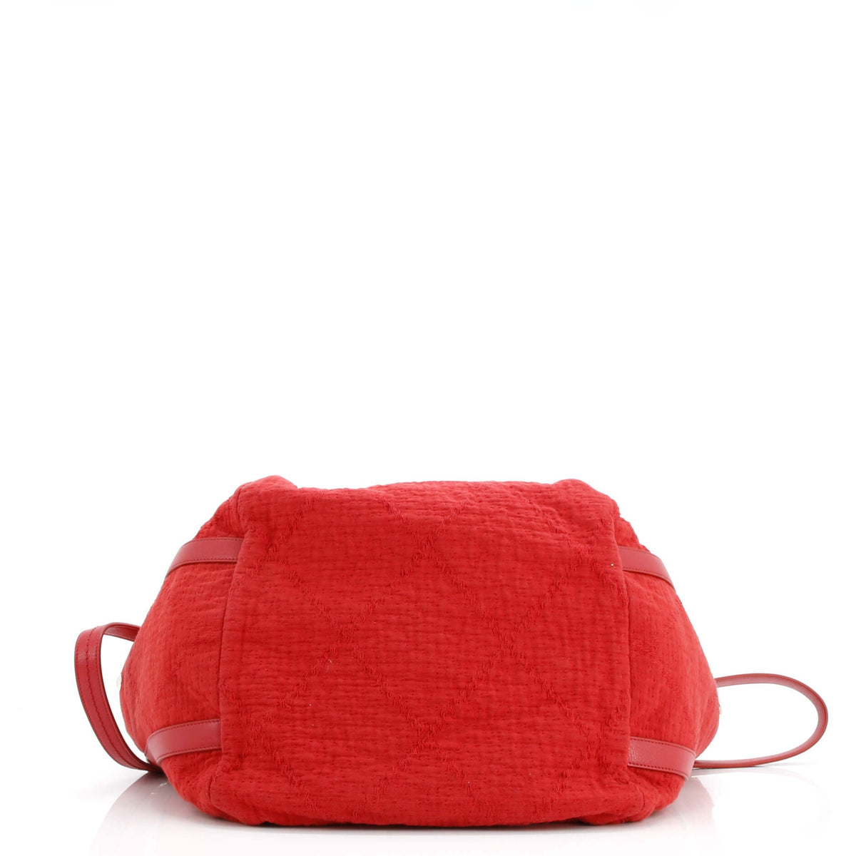 Double Face Deauville Tote Fringe Quilted Canvas Small