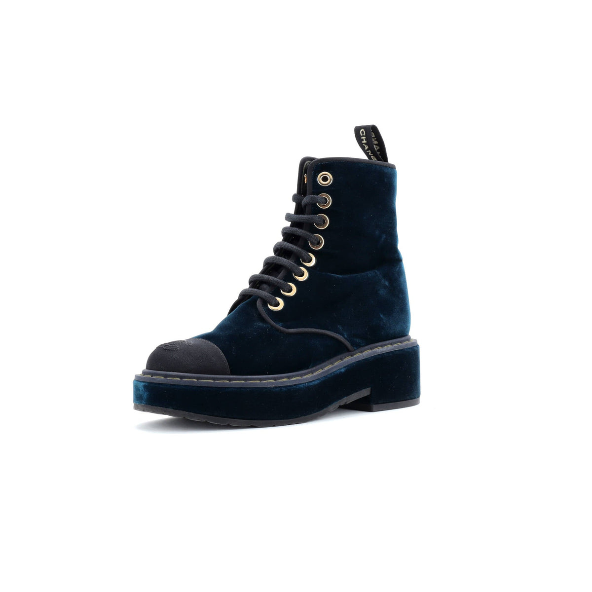 Women's Cap Toe CC Combat Boots Velvet