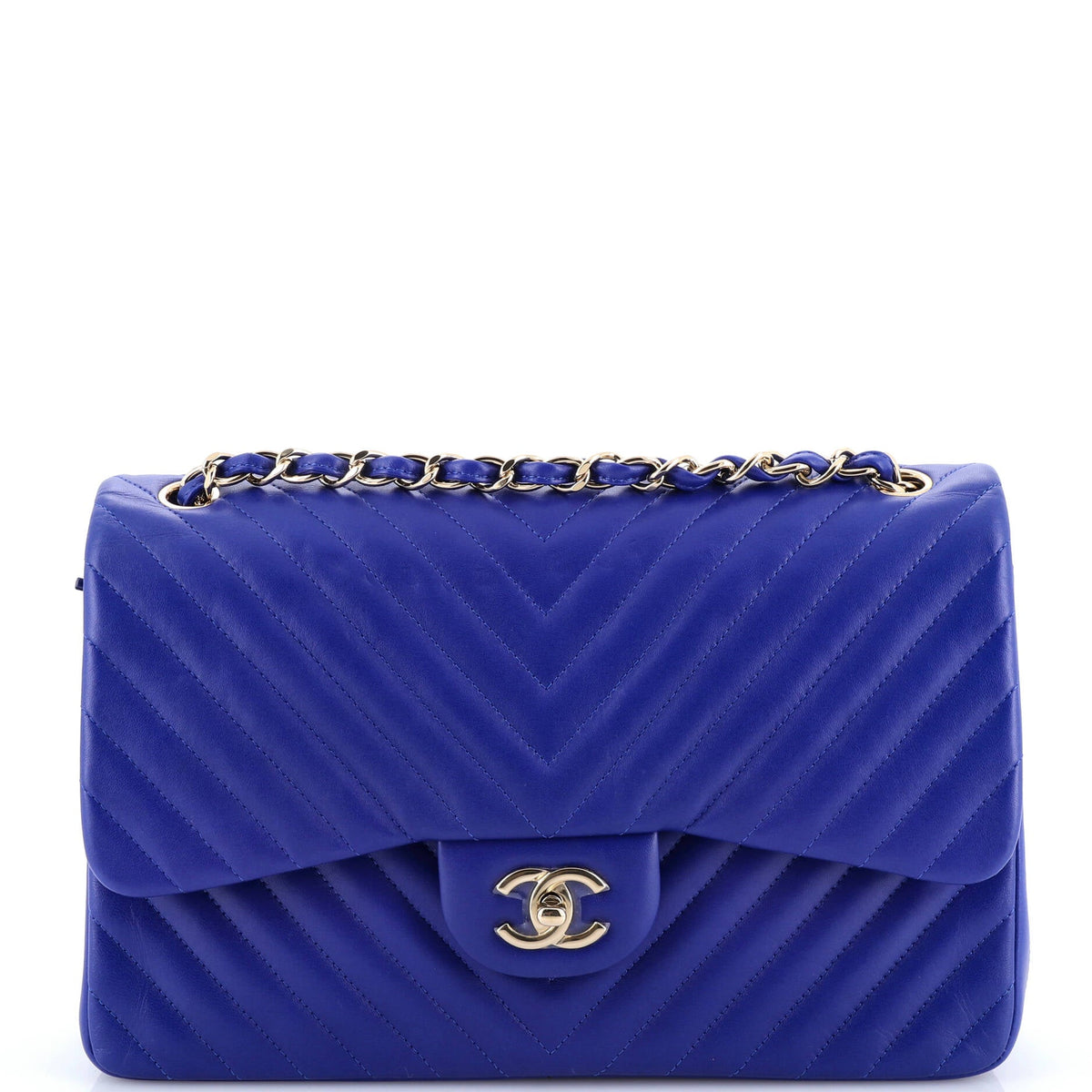 Classic Double Flap Bag Chevron Lambskin Jumbo