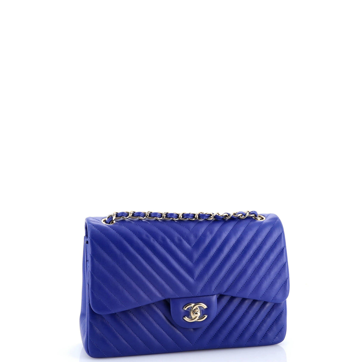 Classic Double Flap Bag Chevron Lambskin Jumbo