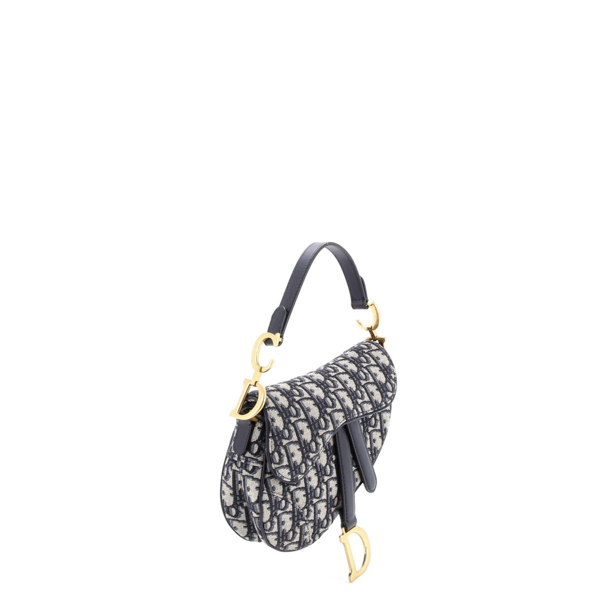 Saddle Handbag with Strap Oblique Canvas Mini