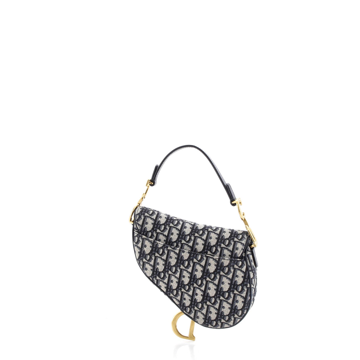 Saddle Handbag with Strap Oblique Canvas Mini