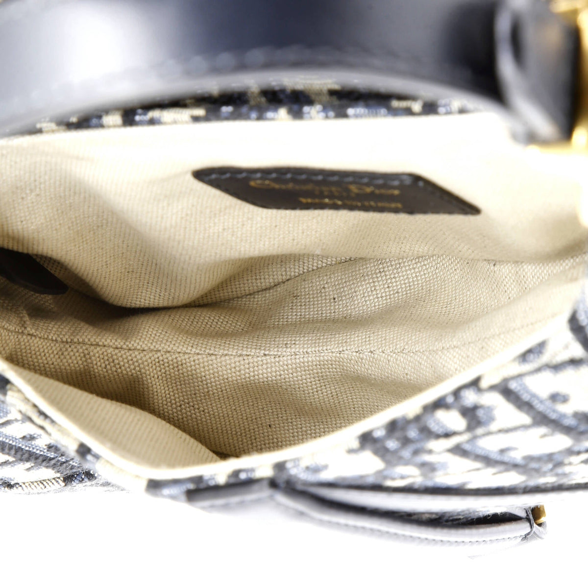 Saddle Handbag with Strap Oblique Canvas Mini