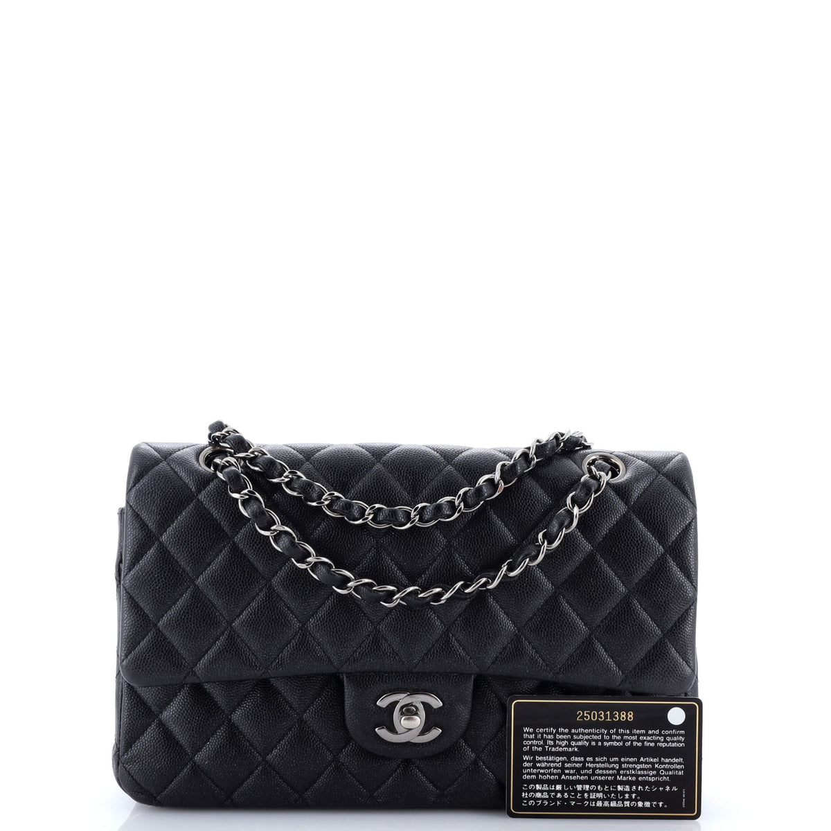 Classic Double Flap Bag Quilted Iridescent Caviar Medium