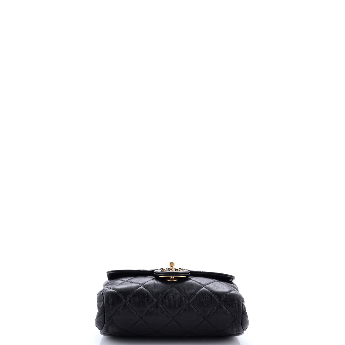 Chain Woven CC Square Accordion Flap Bag Quilted Lambskin Mini