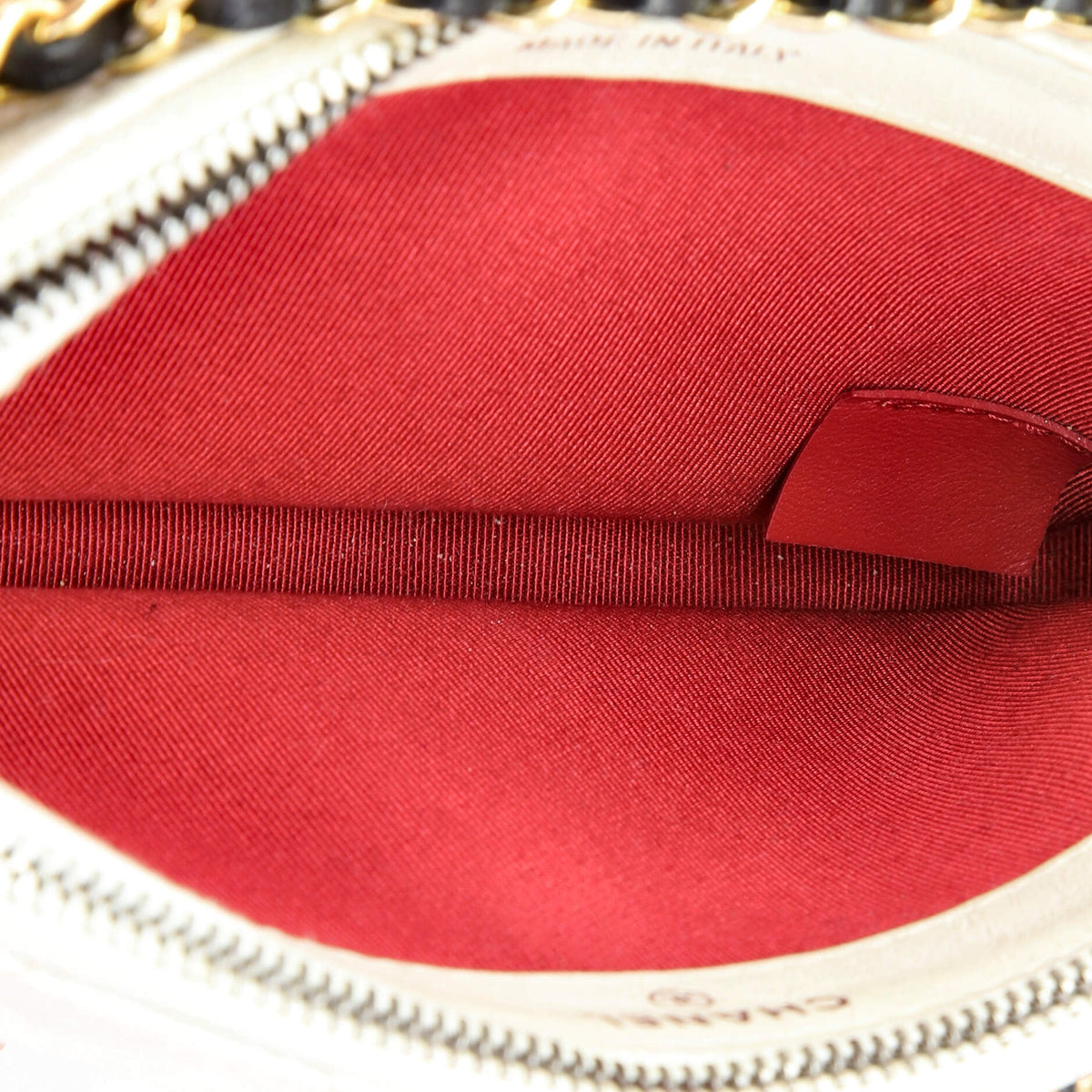 Gabrielle Double Zip Clutch with Chain Quilted Aged Calfskin