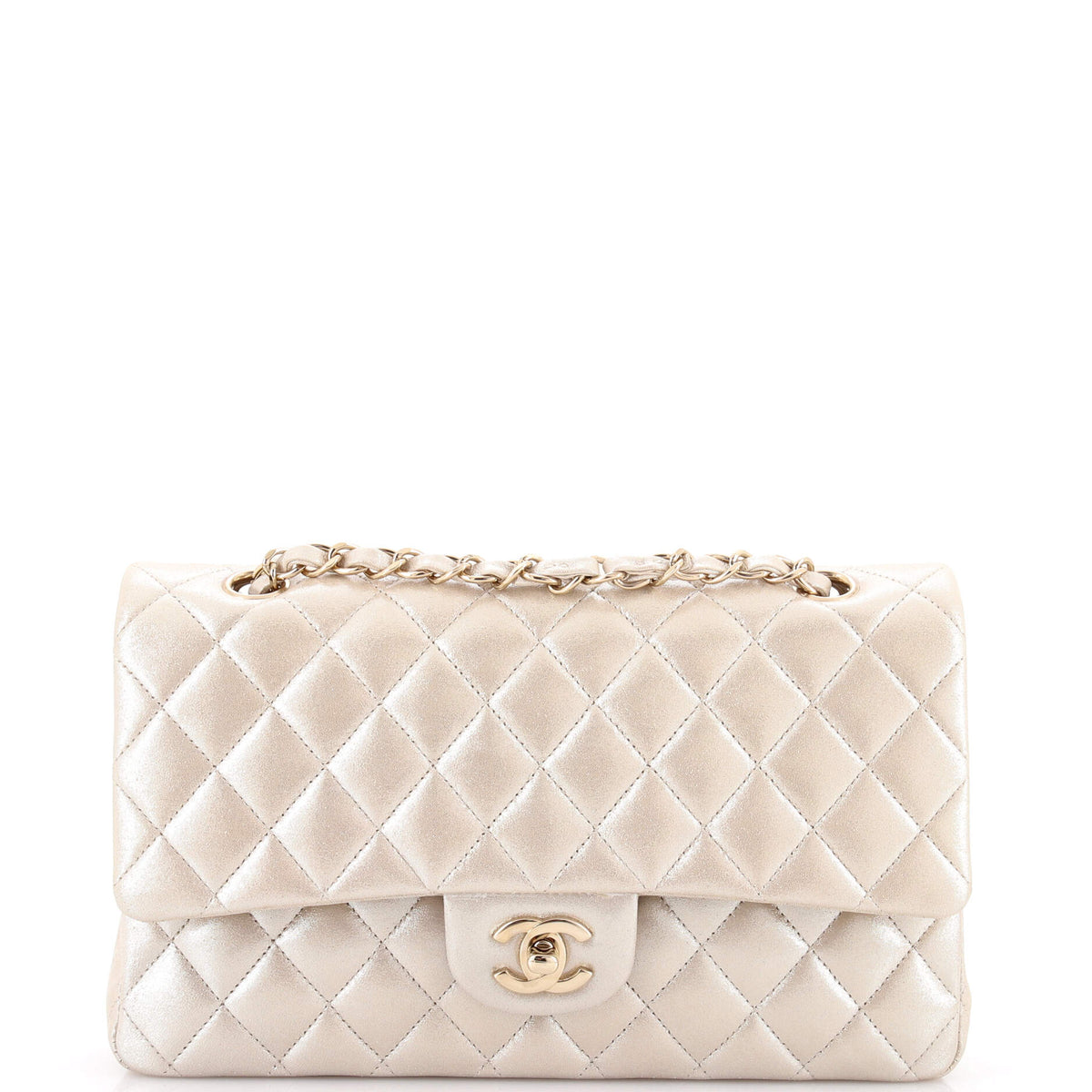 Classic Double Flap Bag Quilted Iridescent Calfskin Medium