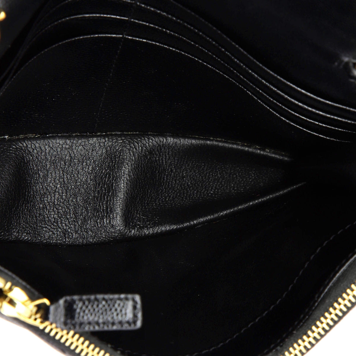 Classic Monogram Wallet on Chain Matelasse Chevron Leather Small