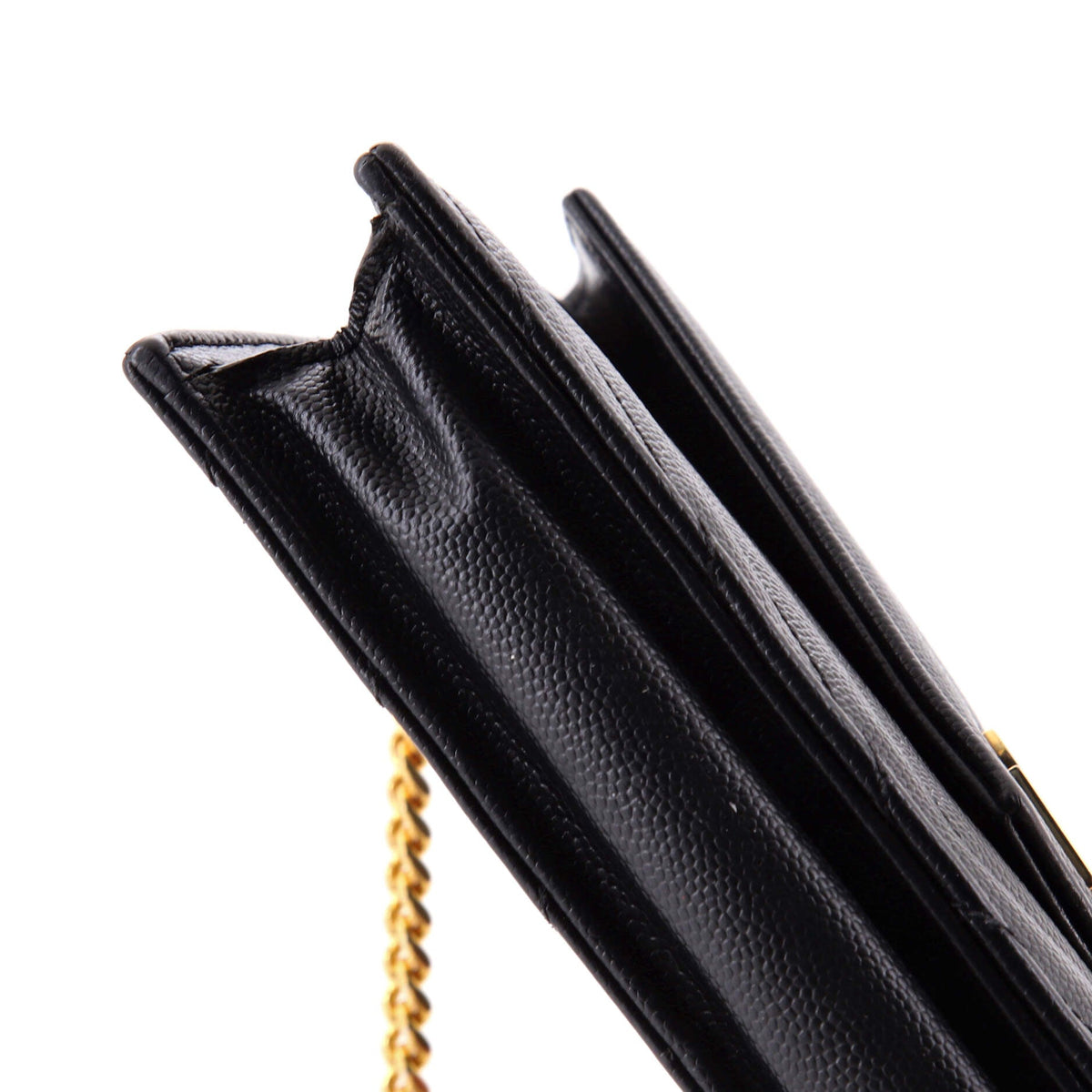 Classic Monogram Wallet on Chain Matelasse Chevron Leather Small