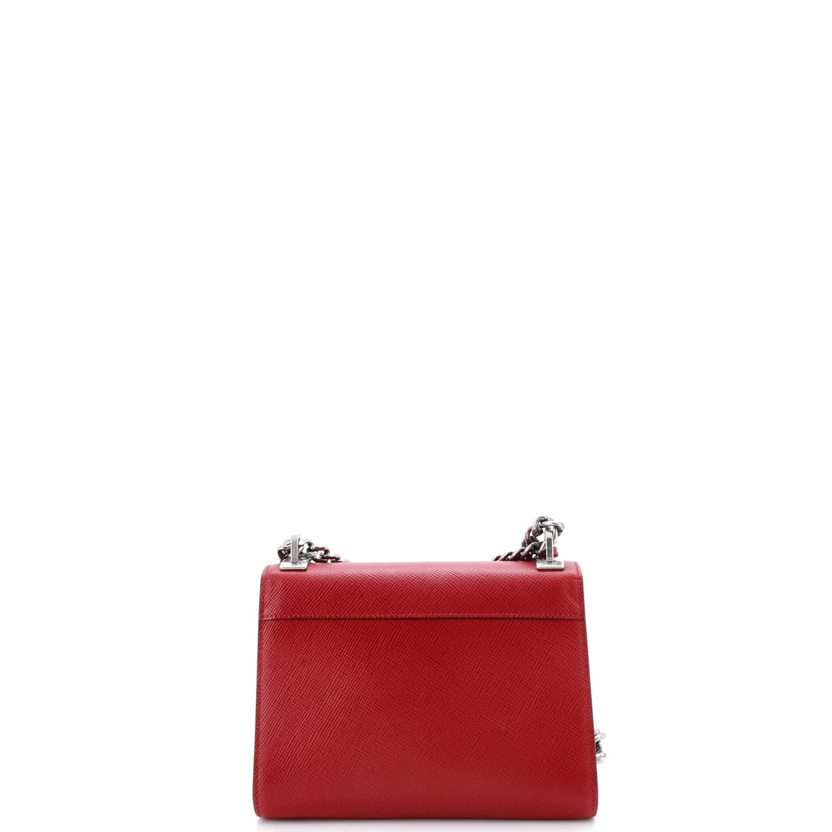 Monochrome Shoulder Bag Embellished Saffiano Leather Small