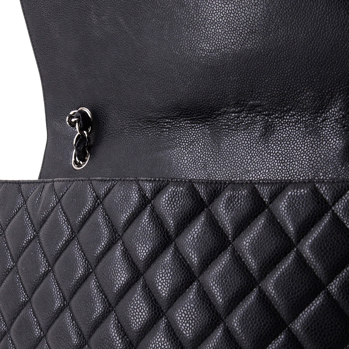 Classic Single Flap Bag Quilted Caviar Maxi