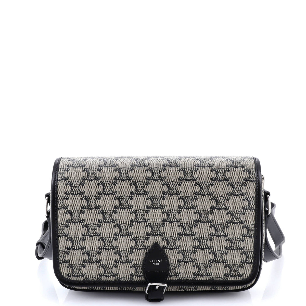Folco Messenger Bag Triomphe Coated Canvas and Leather Small