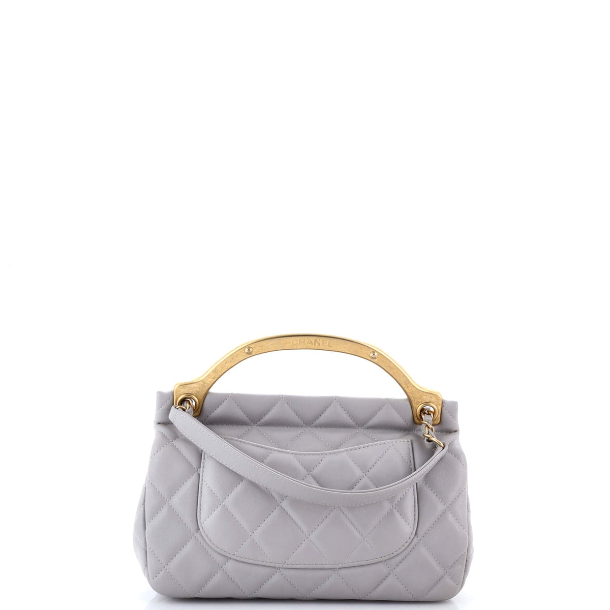 Lady Handle Flap Bag Quilted Calfskin Small