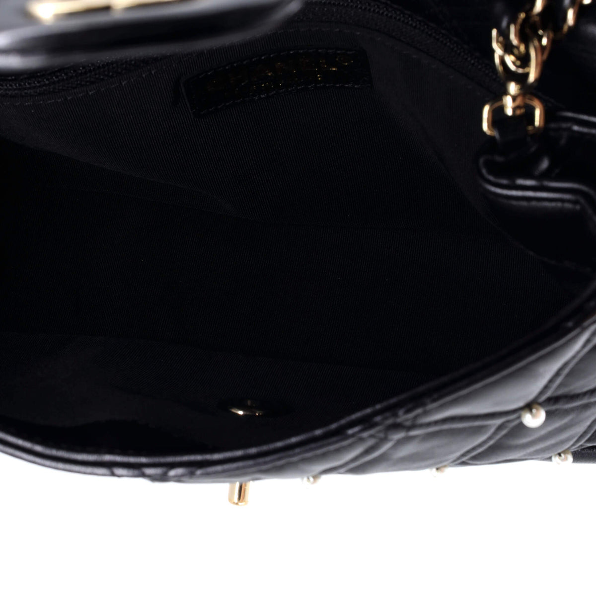 CC Flap Bag Pearl Studded Quilted Lambskin Medium