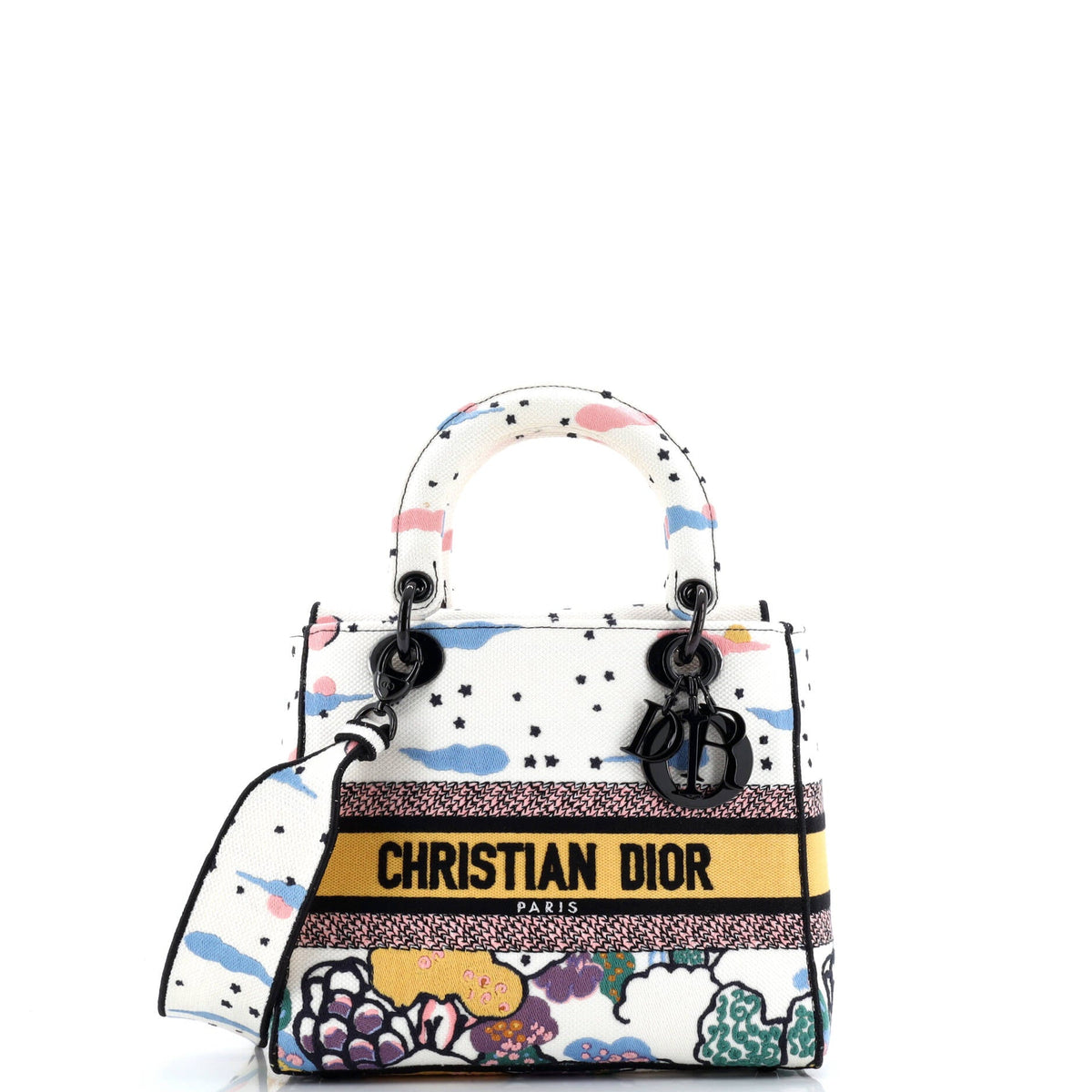 Lady D-Lite Bag Mizza Embroidered Canvas Medium