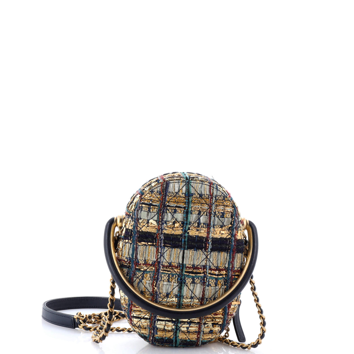 Paris-New York Oval Camera Case Quilted Tweed Small