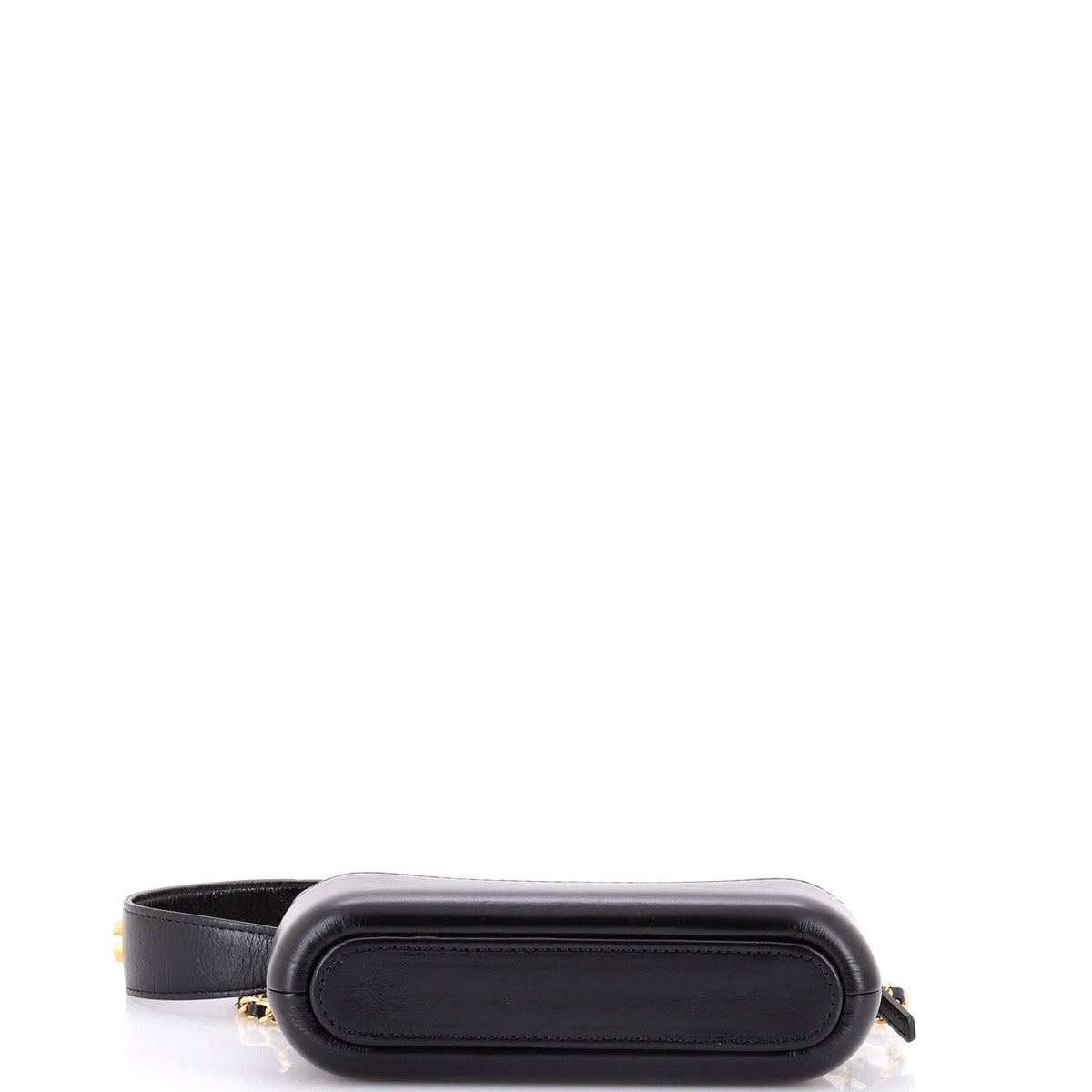 Gabrielle Logo Handle Double Zip Clutch with Chain Quilted Aged Calfskin