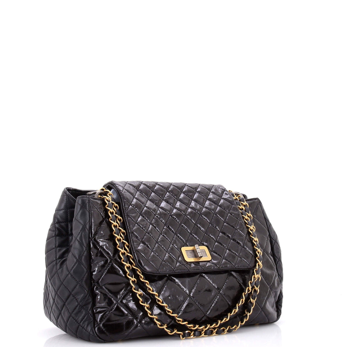 Accordion Reissue Flap Bag Quilted Glazed Calfskin Maxi